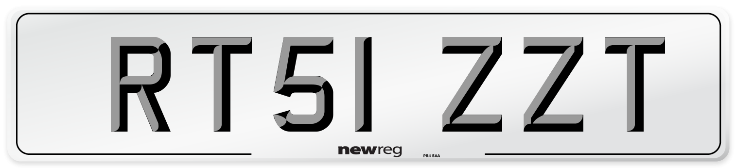 RT51 ZZT Number Plate from New Reg